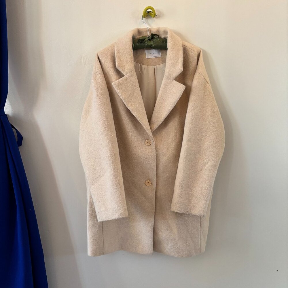 OAK + FORT Cream Wool Coat